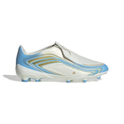 adidas F50 League Messi FG/AG Laceless Jnr Fußballschuhe - Ivory/Semi Blue Burst/Icey Blue