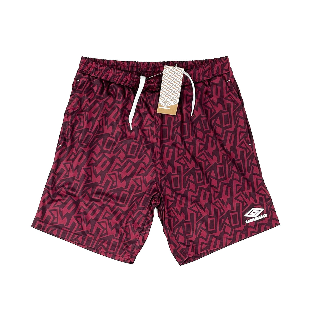 UMBRO *BNWT* CLARET GRAFFITI SHORTS (MULTIPLE SIZES) WITH POCKETS | Cult Kits, XL / Umbro / 2022