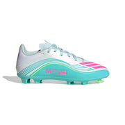 adidas F50 League Messi FG/MG Jnr Fußballschuhe - Ftwr White/Lucid Pink/Flash Aqua