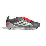 adidas Predator 26 Elite Fold-Over Tongue FG/AG Jnr Fußballschuhe - Iron Met./Ftwr White/Lucid Red