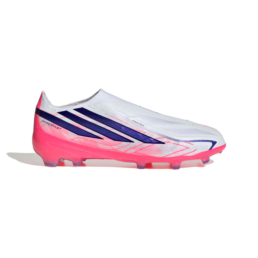 adidas F50 Hyperfast Elite Laceless FG/AG Jnr Fußballschuhe - Ftwr White/Solar Purple/Solar Turbo