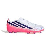 adidas F50 Hyperfast League FG/AG Jnr Fußballschuhe - Ftwr White/Solar Purple/Solar Turbo