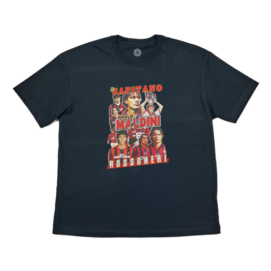 AC MILAN IL CAPITANO MALDINI BOOTLEG TEE, Cult Kits, XL / AC Milan / Black