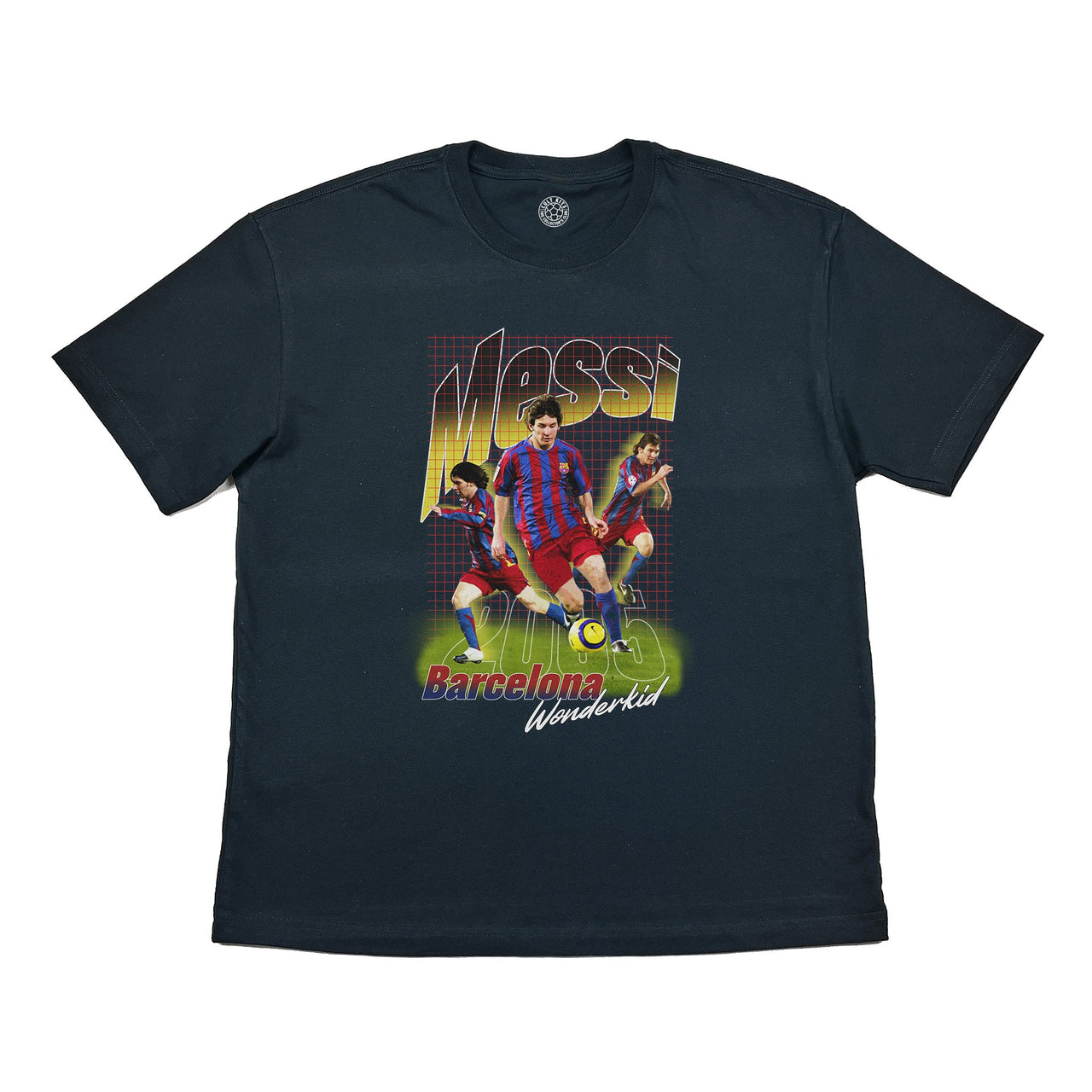 BARCELONA MESSI WONDERKID BOOTLEG TEE, Cult Kits, Large / Barcelona / Black