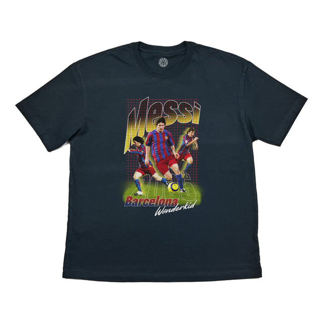 BARCELONA MESSI WONDERKID BOOTLEG TEE, Cult Kits, Large / Barcelona / Black