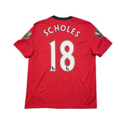 2009/10 Manchester United Scholes #18 Heimtrikot (L) Nike