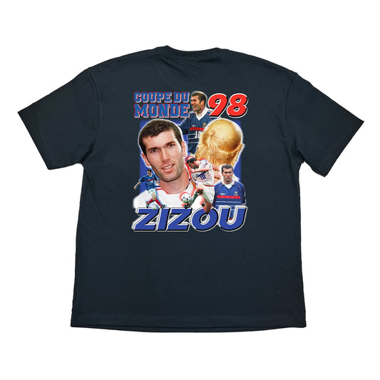 World Cup Zizou 98 Bootleg Tee, Large / France / Black