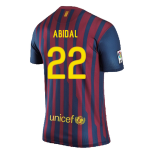 Barcelona 2011-2012 Home Shirt (S) (Excellent) (Abidal 22)_1