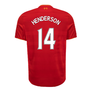 Liverpool 2016-17 Home Football Shirt (Excellent) (Henderson 14)_1