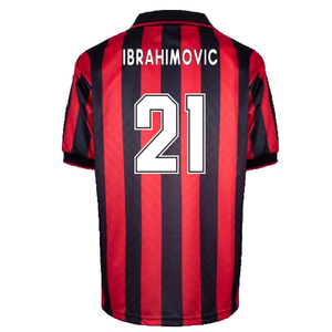 AC Milan 1996-97 Retro Home Shirt (M) (Ibrahimovic 21) (Excellent)_1