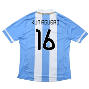 Argentina 2011-2012 Home Shirt (L) (Good) (Kun Aguero 16)_1