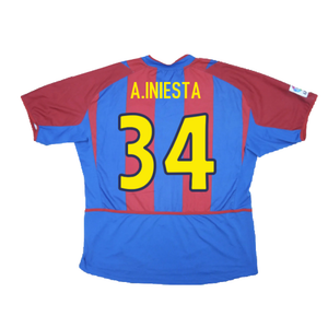 Barcelona 2002-03 Home Shirt (L) (Good) (A.Iniesta 34)_1