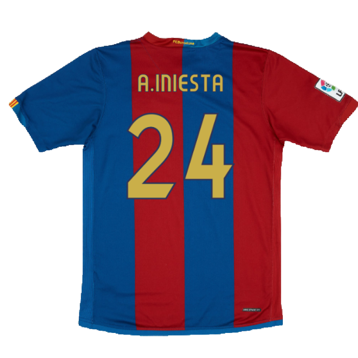 Barcelona 2006-07 Home Shirt (Sponsorless) (Excellent) (A.Iniesta 24)