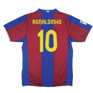 Barcelona 2007-08 Home Shirt (XL) (Excellent) (Ronaldinho 10)_1