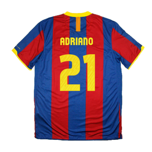 Barcelona 2010-11 Home Shirt (L) (Very Good) (Adriano 21)_1