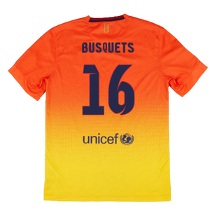 Barcelona 2012-13 Away Shirt (Sponsorless) (LB) (BUSQUETS 16) (Very Good)_1