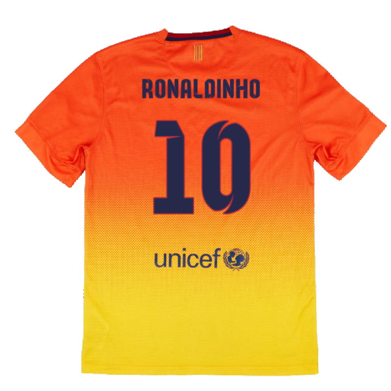 Barcelona 2012-13 Away Shirt (Sponsorless) (LB) (RONALDINHO 10) (Very Good)_1