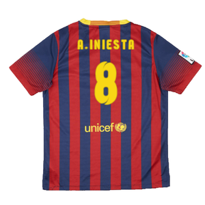 Barcelona 2013-14 Home Shirt (Very Good) (A.Iniesta 8)_1