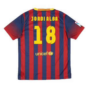 Barcelona 2013-14 Home Shirt (XL) (Good) (Jordi Alba 18)_1