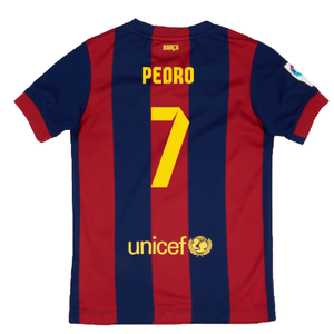 Barcelona 2014-15 Home Shirt (XL Boys) (Very Good) (Pedro 7)_1