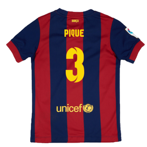 Barcelona 2014-15 Home Shirt (XL Boys) (Very Good) (Pique 3)_1