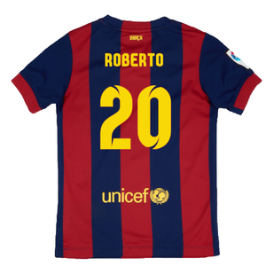 Barcelona 2014-15 Home Shirt (XL Boys) (Very Good) (Roberto 20)_1