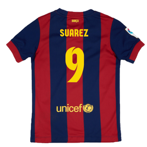 Barcelona 2014-15 home shirt (L) (Mint) (Suarez 9)_1