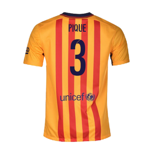 Barcelona 2015-16 Away Shirt (L) Suarez #9 (Excellent) (Pique 3)_1