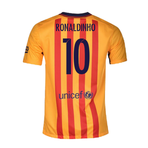 Barcelona 2015-16 Away Shirt (L) Suarez #9 (Excellent) (Ronaldinho 10)_1