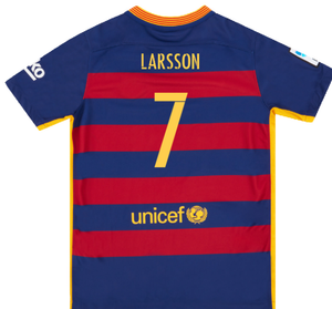 Barcelona 2015-16 Home Shirt (2XL) (Mint) (Larsson 7)_1