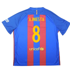 Barcelona 2016-17 Home Shirt (S) (Very Good) (A.Iniesta 8)_1