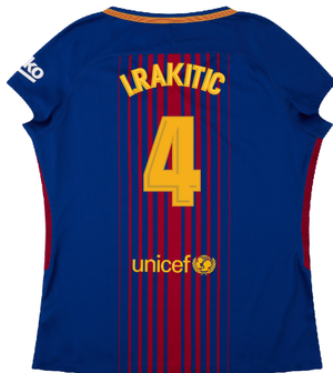 Barcelona 2017-18 Home Shirt (Womens) (XL) (Mint) (I.Rakitic 4)_1