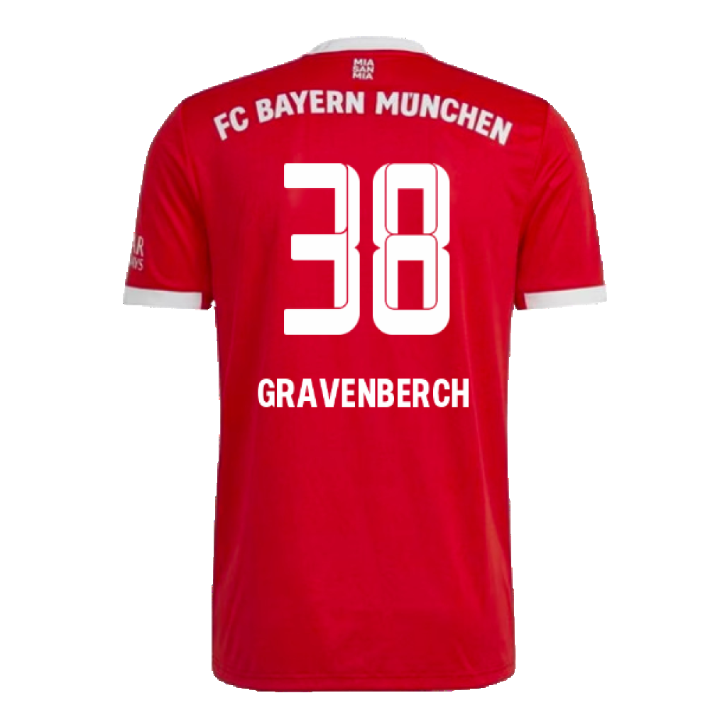 Bayern Munich 2022-23 Home Shirt (M) (GRAVENBERCH 38) (Excellent)_1