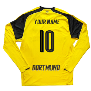 Borussia Dortmund 2016-17 Long Sleeve European Home Shirt (L) (Your Name 10) (Excellent)_1