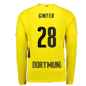 Borussia Dortmund 2017-18 Long Sleeve Home Shirt (S) (Excellent) (Ginter 28)_1