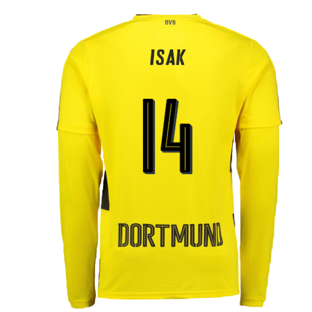 Borussia Dortmund 2017-18 Long Sleeve Home Shirt (S) (Excellent) (Isak 14)_1