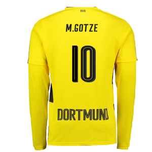 Borussia Dortmund 2017-18 Long Sleeve Home Shirt (S) (Excellent) (M.Gotze 10)_1