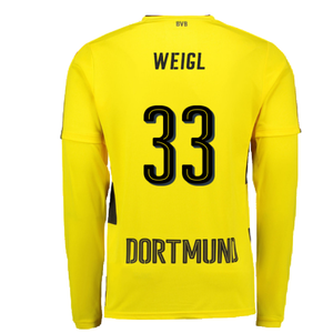 Borussia Dortmund 2017-18 Long Sleeve Home Shirt (S) (Excellent) (Weigl 33)_1