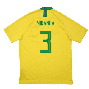 Brazil 2018-19 Home Shirt (M) (Excellent) (Miranda 3)_1