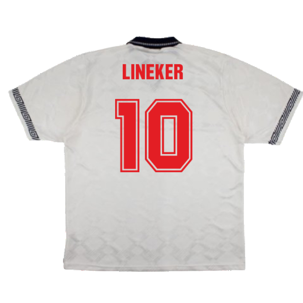 England 1990-92 Home Shirt (L) (Excellent) (Lineker 10)_1