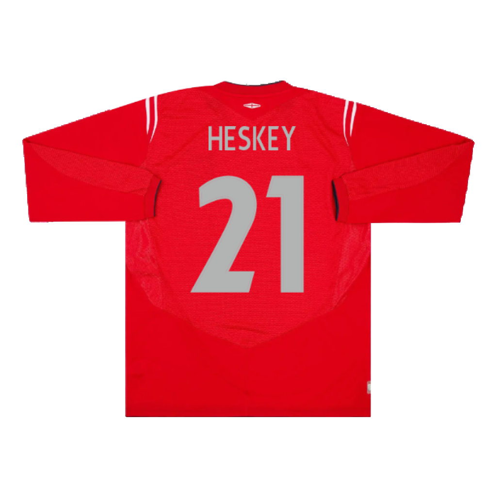 England 2004-06 Long Sleeve Away Shirt (L) (Excellent) (Heskey 21)_1