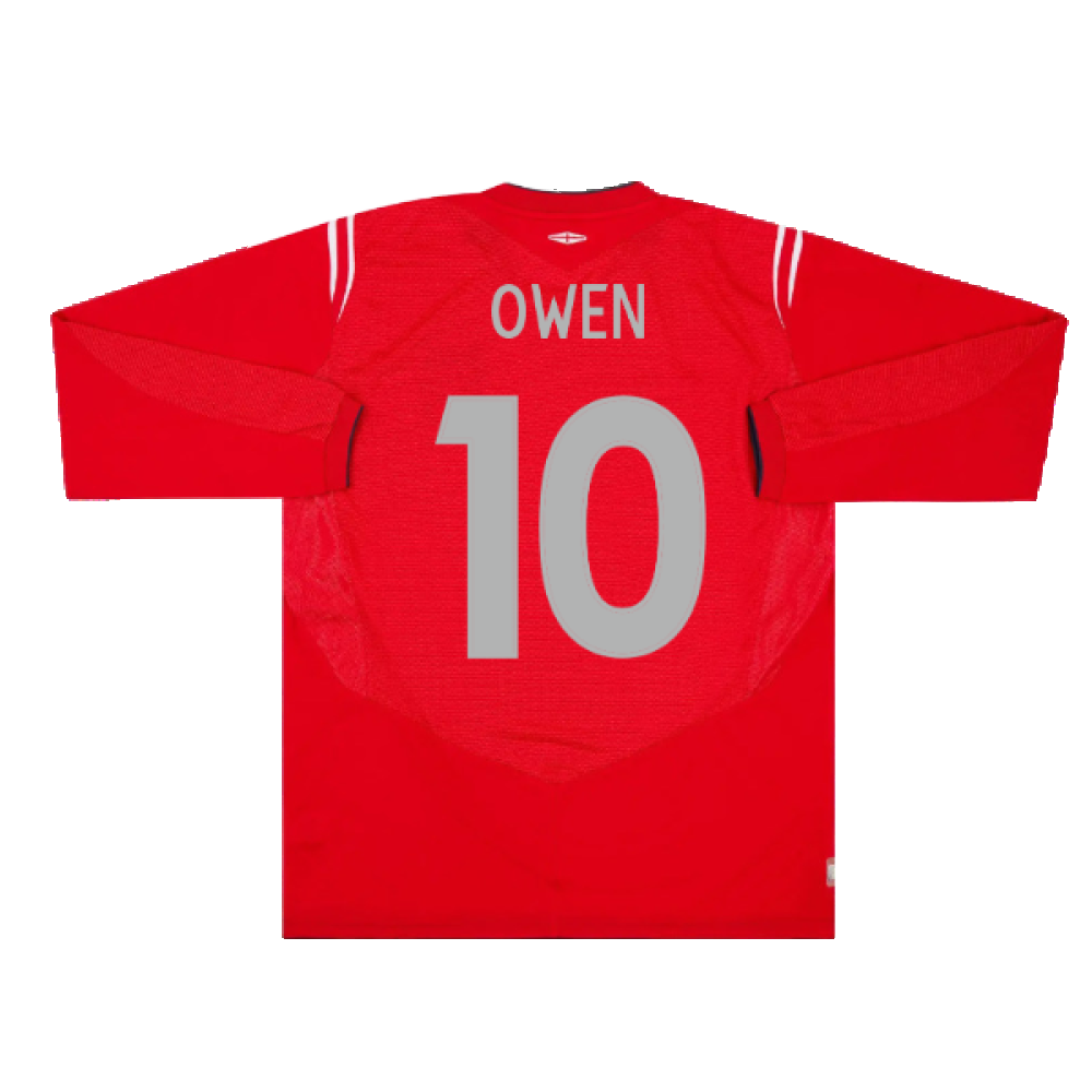England 2004-06 Long Sleeve Away Shirt (L) (Excellent) (Owen 10)_1