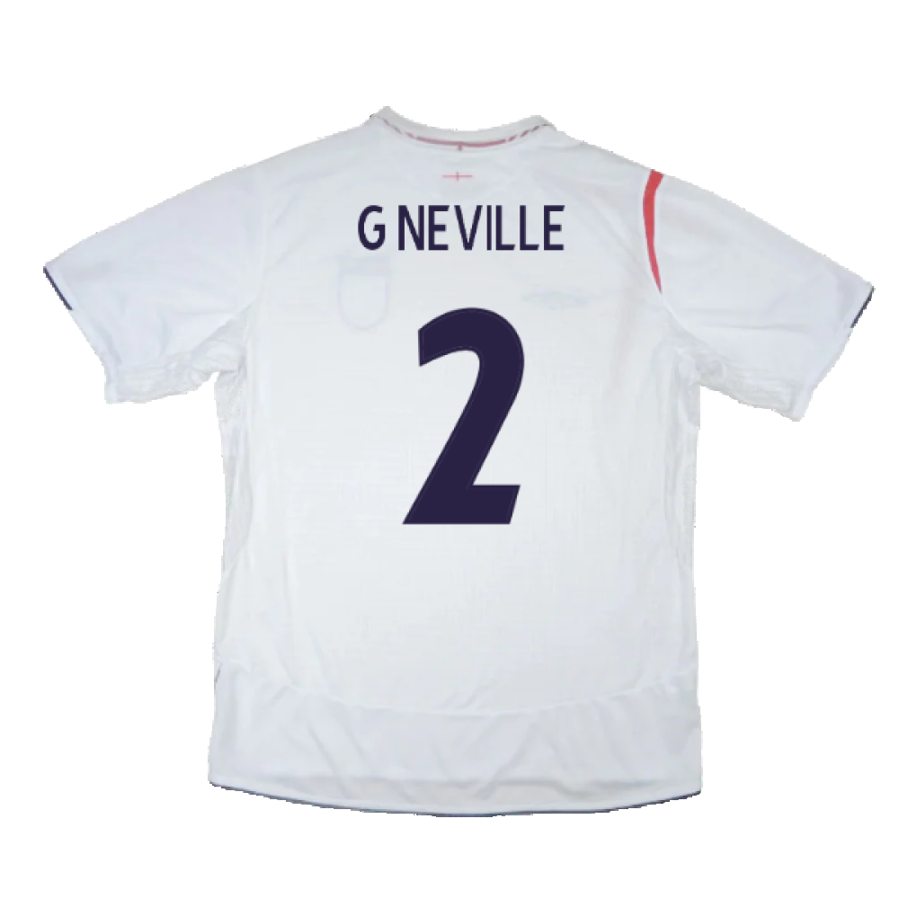 England 2005-2007 Home Shirt (L) (Excellent) (G NEVILLE 2)_1