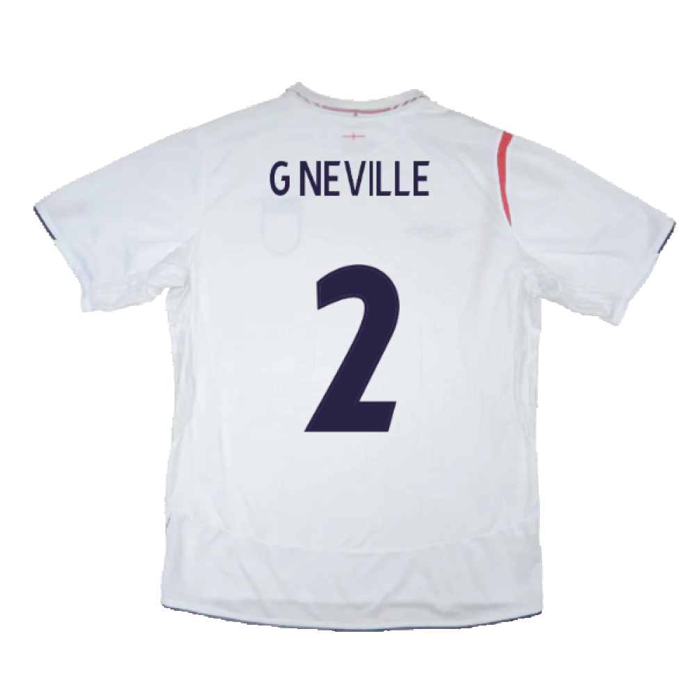 England 2005-2007 Home Shirt (XL) (Good) (G NEVILLE 2)_1