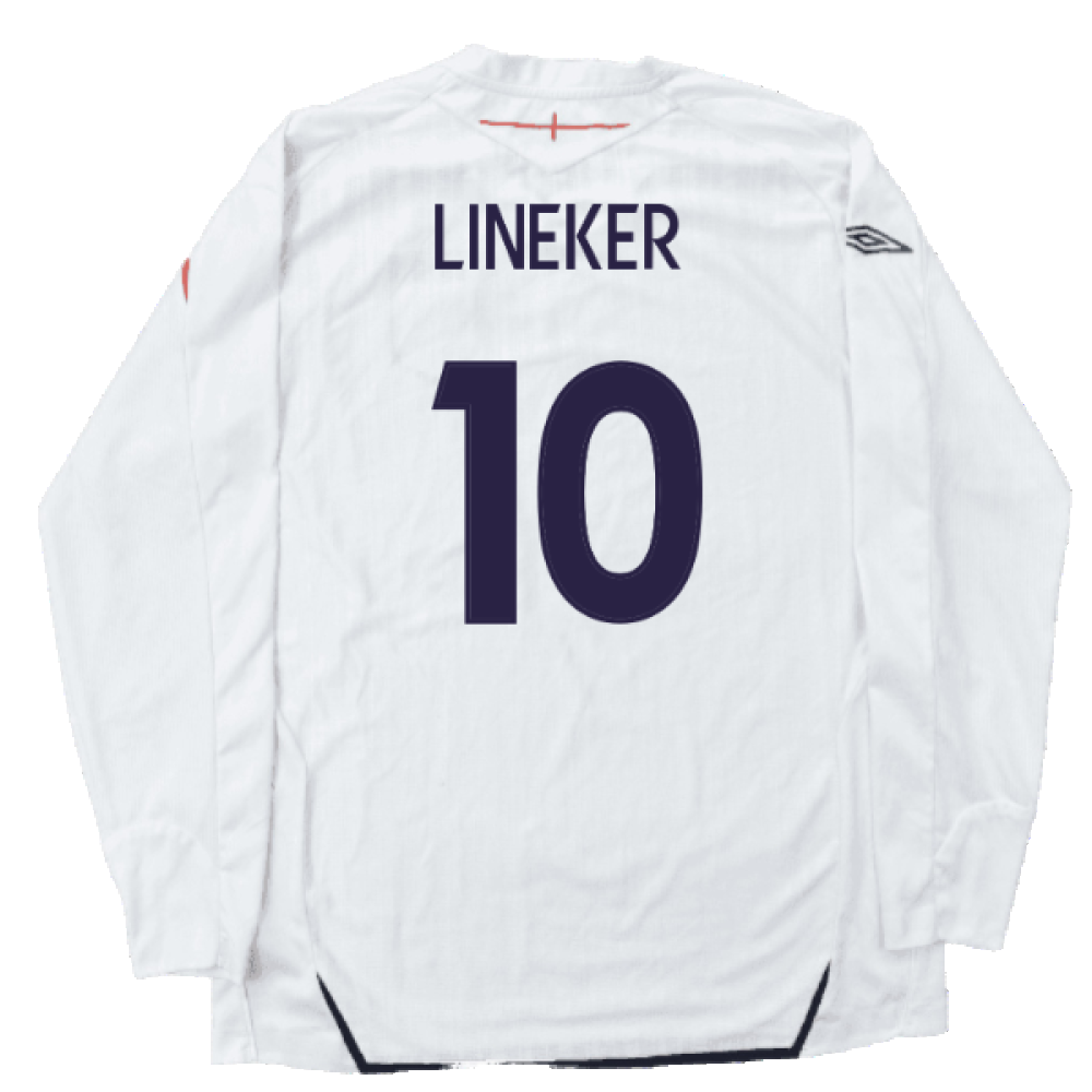 England 2007-09 Home Long Sleeved Shirt (L) (Mint) (LINEKER 10)_1