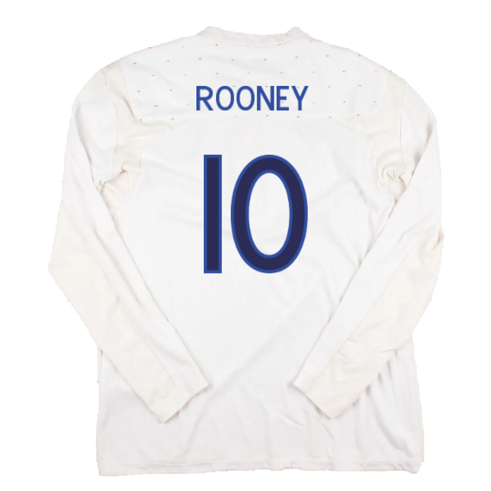 England 2010-11 Long Sleeve Home Shirt(M) (Good) (ROONEY 10)_1