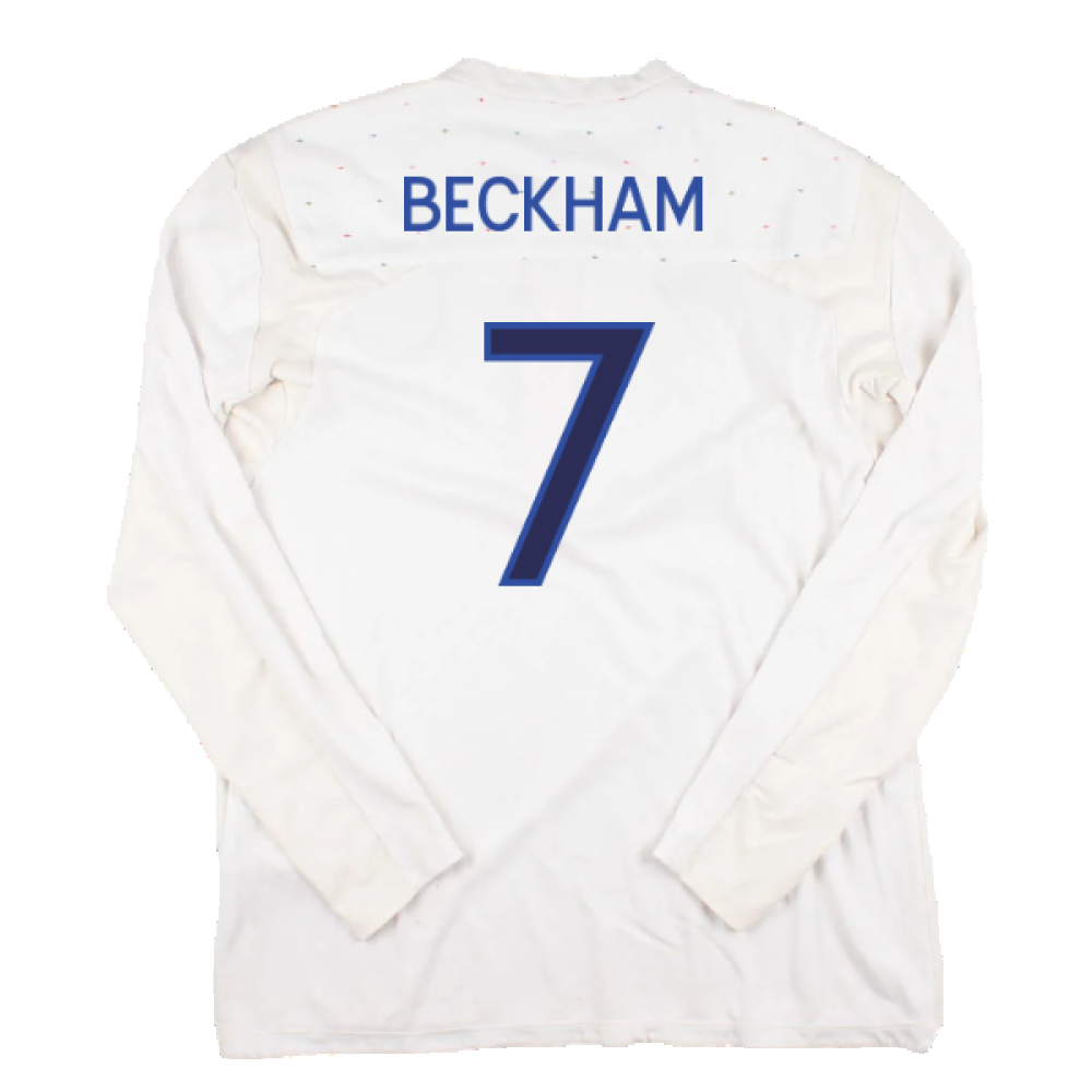 England 2010-12 Long Sleeve Home Shirt (L) (Excellent) (BECKHAM 7)_1