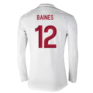 England 2012-13 Long Sleeve Home Shirt (L) (Fair) (Baines 12)_1