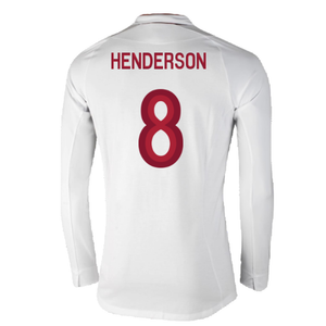 England 2012-13 Long Sleeve Home Shirt (L) (Fair) (Henderson 8)_1