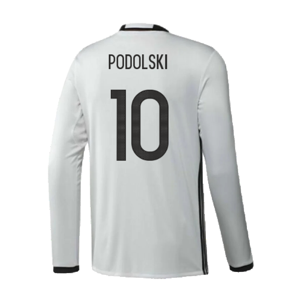 Germany 2016-17 Long Sleeve Home Shirt (Very Good) (Podolski 10)_1